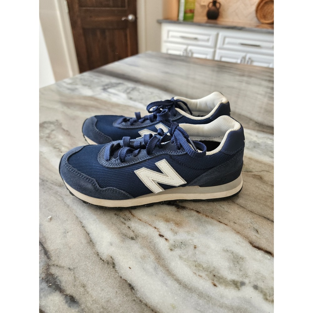 New Balance 515 Kids Youth Navy Blue White Suede Mesh Sneakers